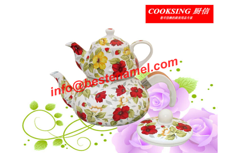 BK-007 Porcelain Enamel Teapot｜Teapot Kettle Set