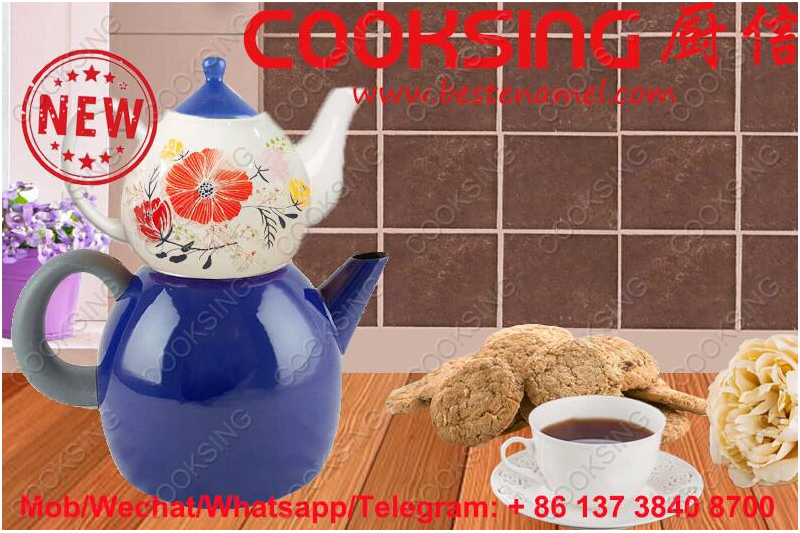 BK-3207DE Porcelain Enamel Teapot Kettle