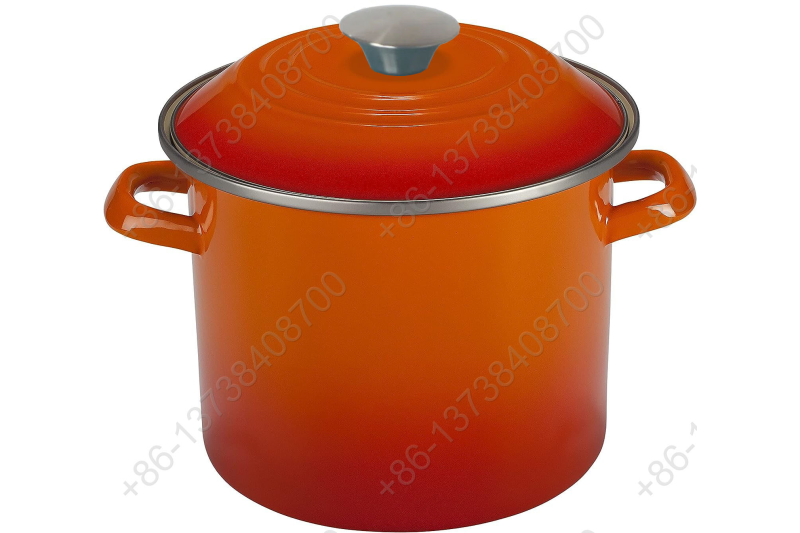 0.8mm Enamel Imitation Cast Iron Stock Pot High Pot Cookware Pot With Holly Handles