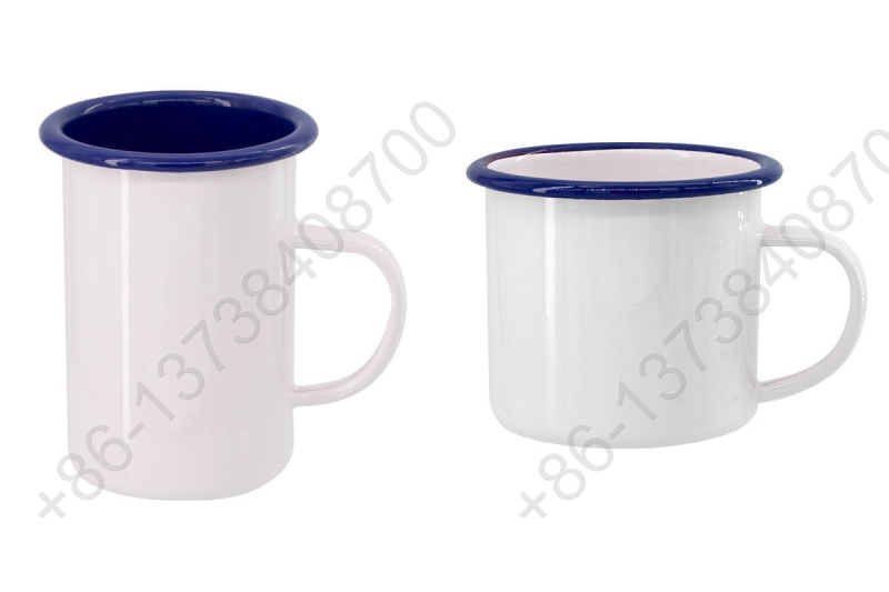 Top Grade Enamel Camping Mugs Cups With Colorful Edge
