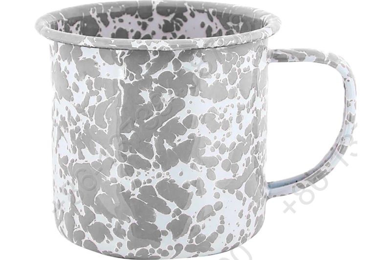 Custom Picnic Outdoor Camping White Colors Splatter Coffee Drinking Tin Enamel Mug