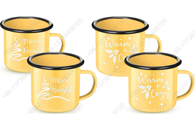 Festival Promotional Enamel Mug Enamel Tea Cups Christmas Gift Seasonal Holiday Christmas Mug