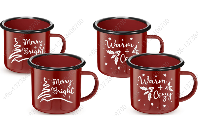 Festival Promotional Enamel Mug Enamel Tea Cups Christmas Gift Seasonal Holiday Christmas Mug