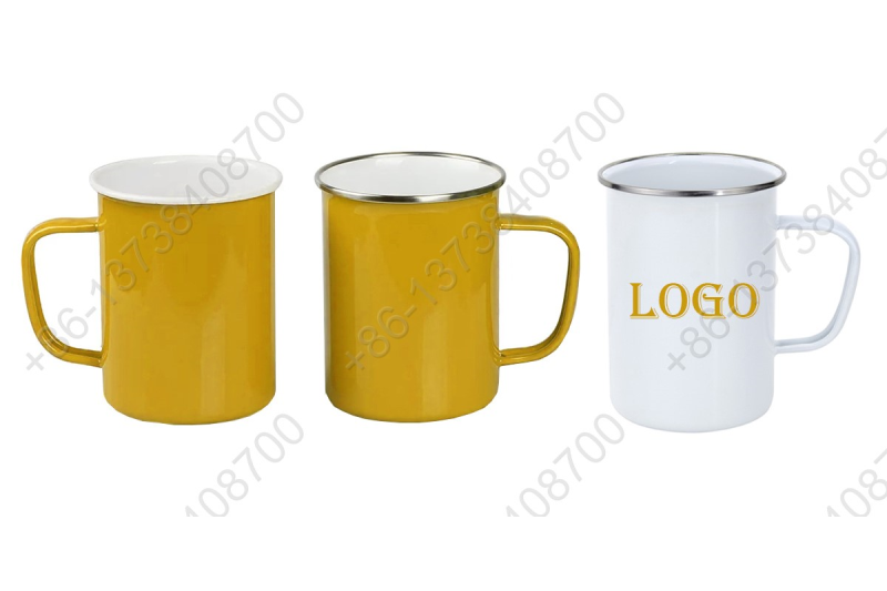 Enamel High Mug Enamel High Cup Camping Mugs With Different Colors Customized Brand Logo