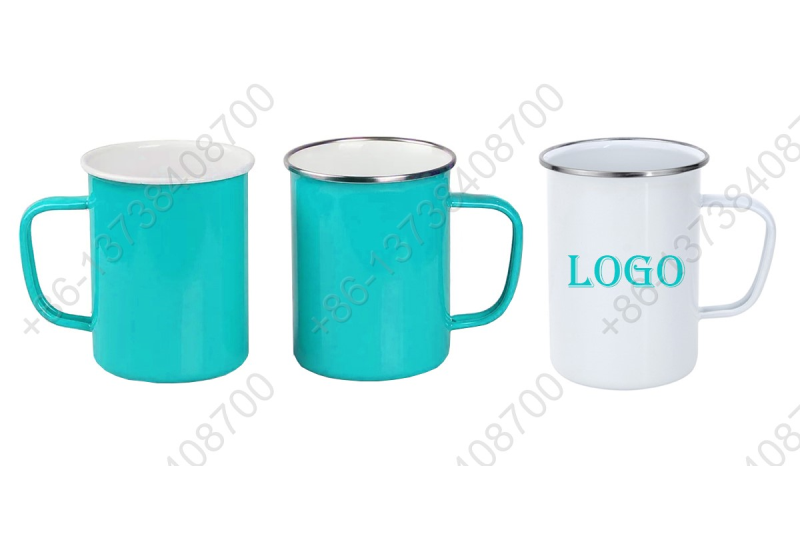 Enamel High Mug Enamel High Cup Camping Mugs With Different Colors Customized Brand Logo