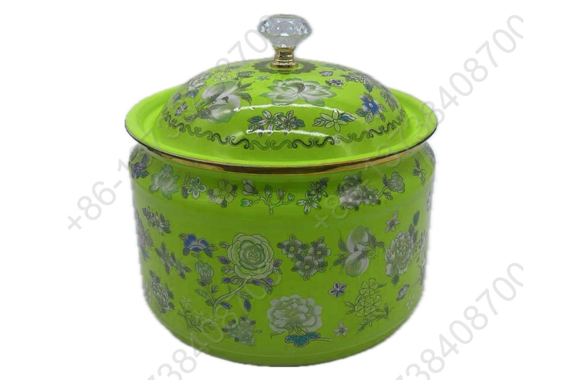 2.6L Luxury Arabic Colorful Enamel Candy Jar Candy Can With Decals And Golden Rim And Crystal Knob