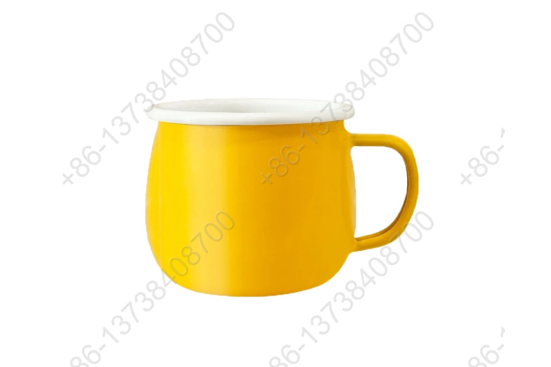 Custom Enamel Belly Shape Coffee Cups And Mugs Enamel Big Belly Shape Coffee Mug With Handles