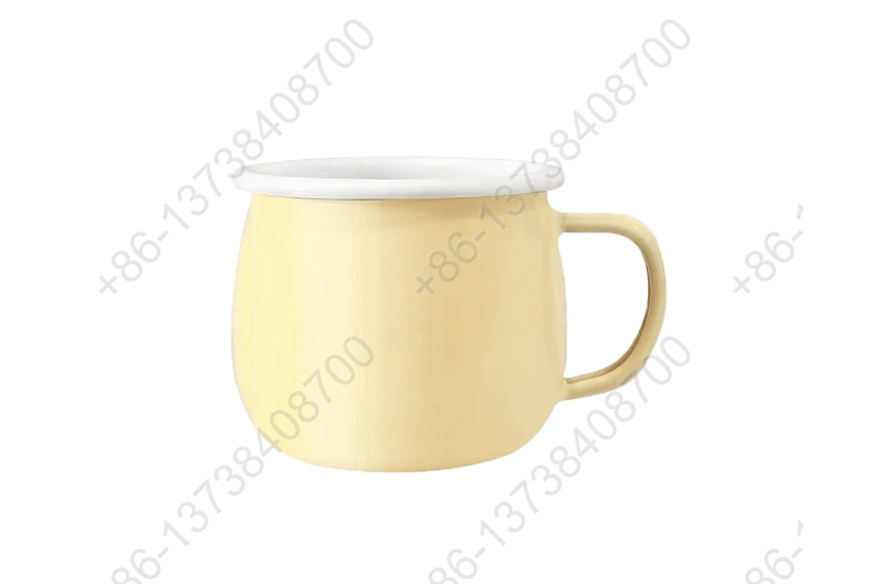 Custom Enamel Belly Shape Coffee Cups And Mugs Enamel Big Belly Shape Coffee Mug With Handles