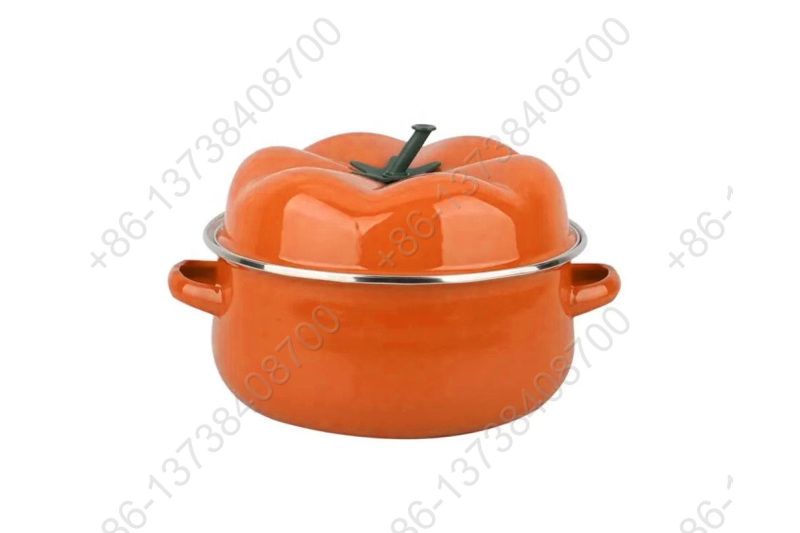16/18/20/22/24CM Sweet Cute Colorful Enamel Tomato Style Casserole Pot Cookware Set Enamel Cooking Pot