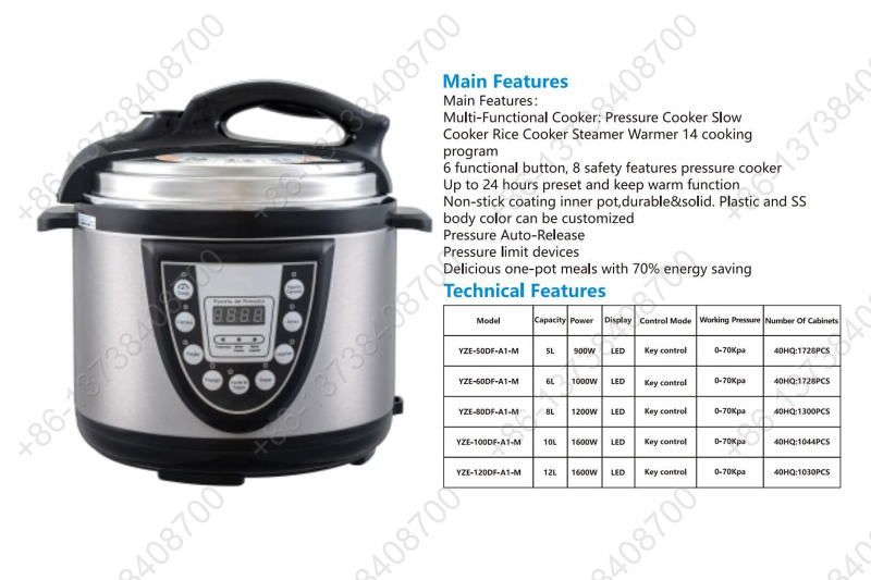 Electric Pressure Cooker Large LCD Screen Pressure Cooker Multi Functional Pressure Cooker Touch Control Pressure Cooker Timer Pressure Cooker Commercial Electric Pressure Cooker