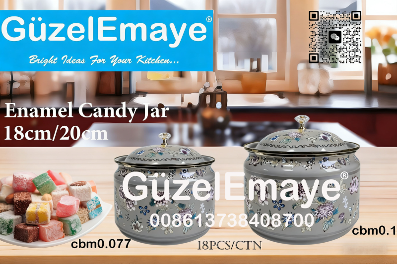 Home Luxury Enamel Candy Jar Multi-Functional Container Enamel Can Enamel Sugar Pot  الجرة المنكورة بالزينة، مليئة بالحلويات العربية ا