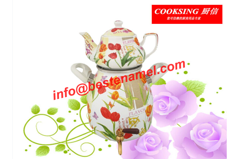 BK-905 Enamel Samovar｜Porcelain Enamel Samovar｜Samovar｜Porcelain Samovar｜Samovar Set｜Enamel Samovar Set