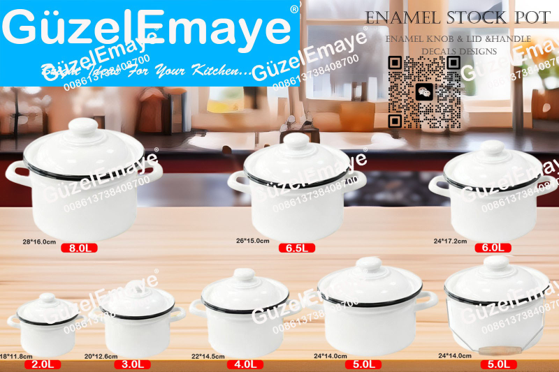 New Style Enamelware18/20/22/24/24/26/28cm Enamel Casserole Pot Stock Pot Russia Enamel Pot 2.0L,3.0L,4.0L,5.0L,6.0L,6.5L,8.0L