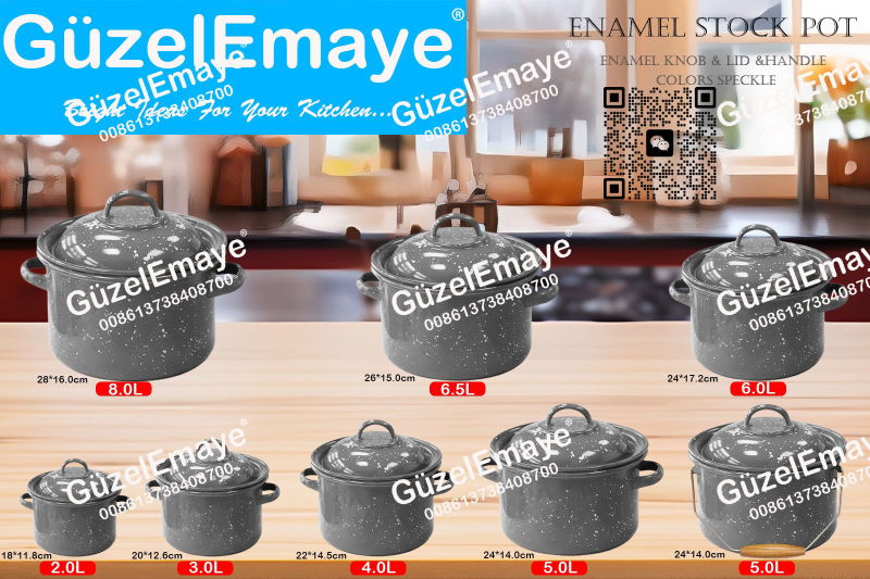 New Style Enamelware18/20/22/24/24/26/28cm Enamel Casserole Pot Stock Pot Russia Enamel Pot 2.0L,3.0L,4.0L,5.0L,6.0L,6.5L,8.0L