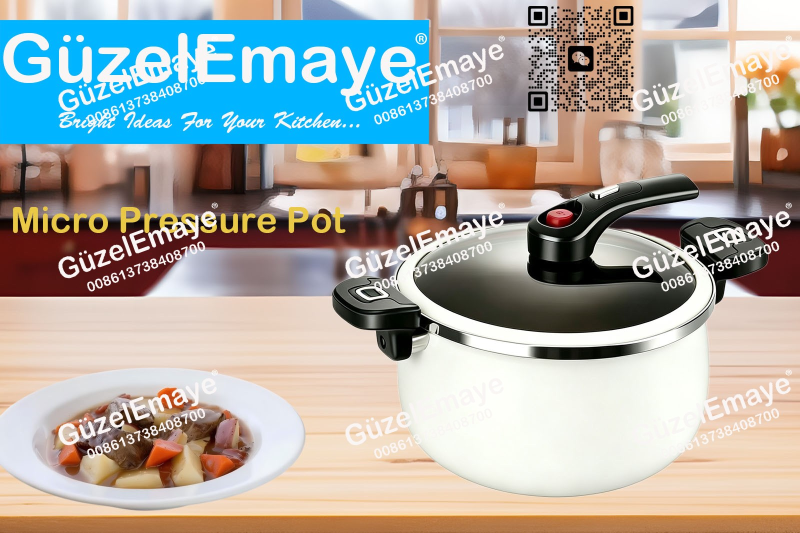GüzelEmaye Household High Grade Enamel Micro Pressure Cooking Pot Multiple Colors For Wholesale