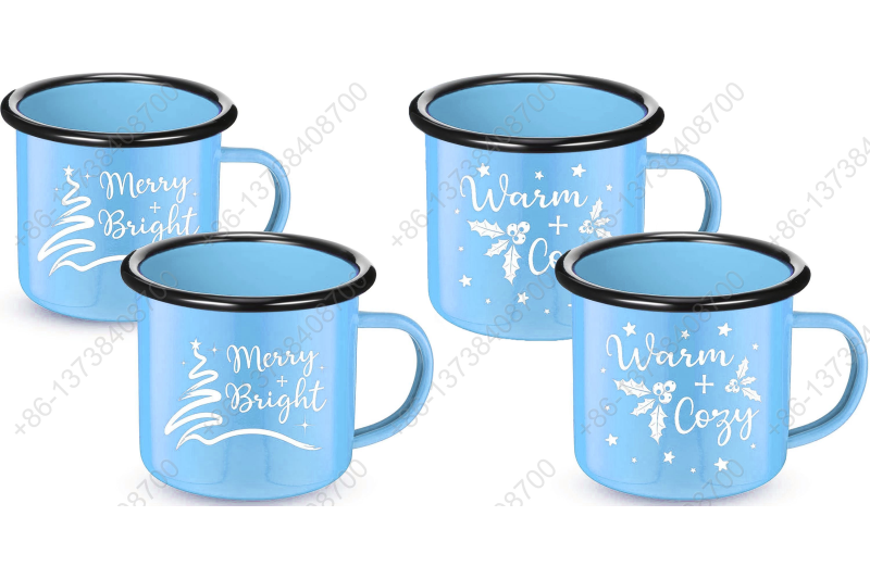 Festival Promotional Enamel Mug Enamel Tea Cups Christmas Gift Seasonal Holiday Christmas Mug
