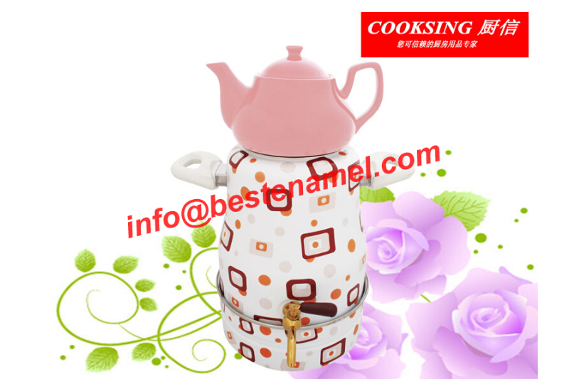 BK-906N Enamel Samovar｜Porcelain Enamel Samovar｜Samovar｜Porcelain Samovar｜Samovar Set｜Enamel Samovar Set