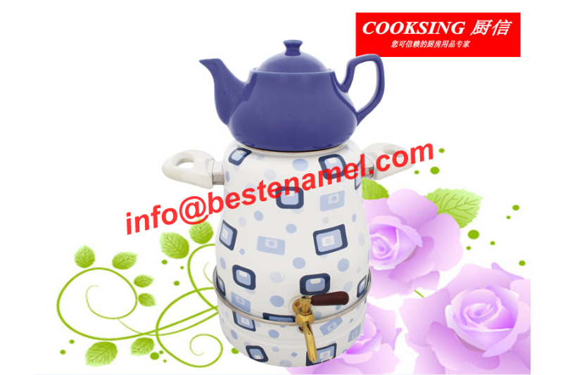 BK-906N Enamel Samovar｜Porcelain Enamel Samovar｜Samovar｜Porcelain Samovar｜Samovar Set｜Enamel Samovar Set