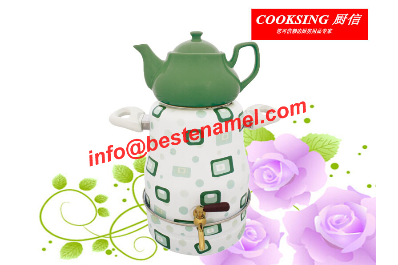 BK-906N Enamel Samovar｜Porcelain Enamel Samovar｜Samovar｜Porcelain Samovar｜Samovar Set｜Enamel Samovar Set