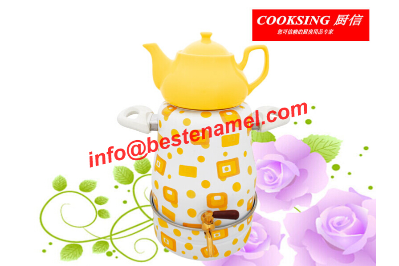 BK-906N Enamel Samovar｜Porcelain Enamel Samovar｜Samovar｜Porcelain Samovar｜Samovar Set｜Enamel Samovar Set