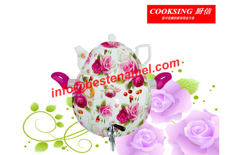 BK-902 Enamel Samovar｜Porcelain Enamel Samovar｜Samovar｜Porcelain Samovar｜Samovar Set｜Enamel Samovar Set