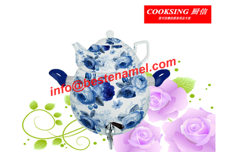 BK-902 Enamel Samovar｜Porcelain Enamel Samovar｜Samovar｜Porcelain Samovar｜Samovar Set｜Enamel Samovar Set