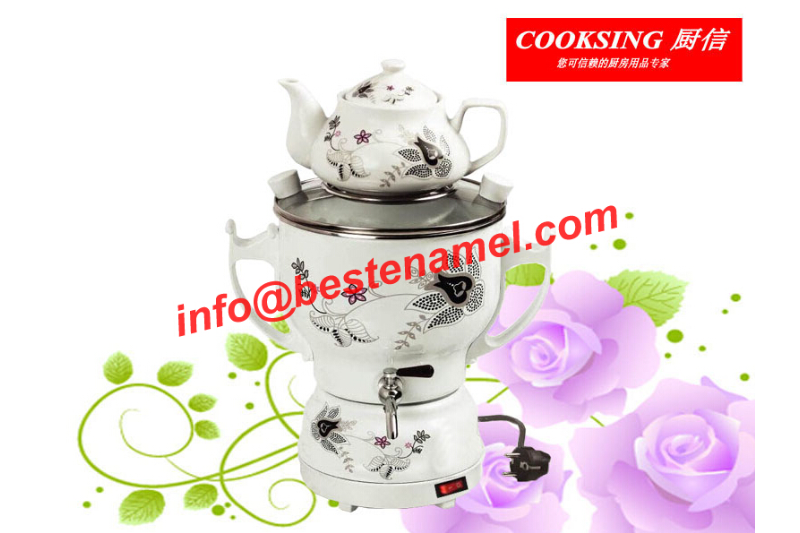 BK-907 Enamel Electric Samovar｜Enamel Samovar｜Porcelain Enamel Samovar｜Porcelain Samovar｜Samovar Set｜Enamel Samovar Set