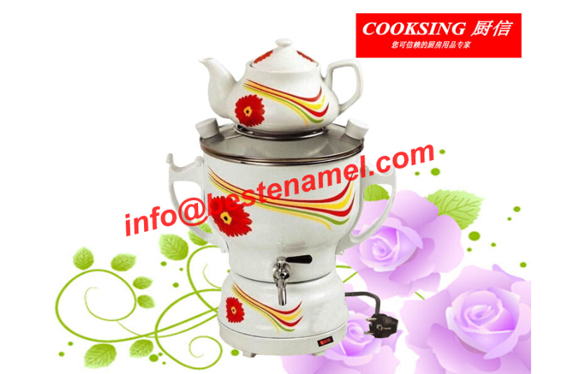 BK-907 Enamel Electric Samovar｜Enamel Samovar｜Porcelain Enamel Samovar｜Porcelain Samovar｜Samovar Set｜Enamel Samovar Set