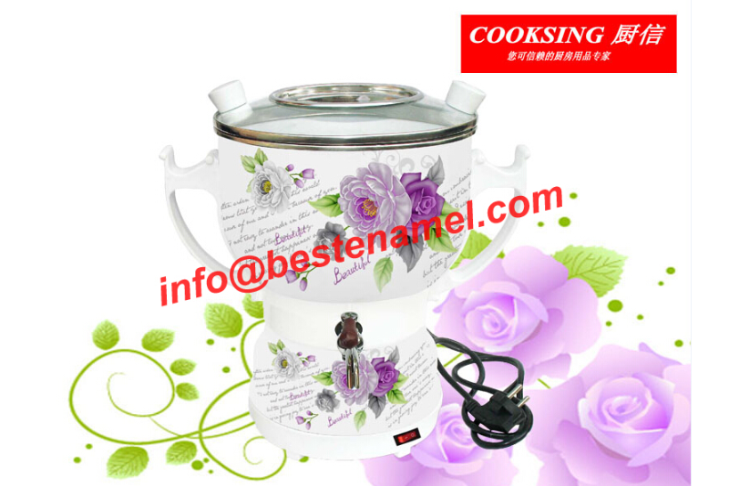BK-907 Enamel Electric Samovar｜Enamel Samovar｜Porcelain Enamel Samovar｜Porcelain Samovar｜Samovar Set｜Enamel Samovar Set