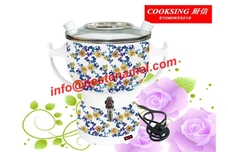 BK-907 Enamel Electric Samovar｜Enamel Samovar｜Porcelain Enamel Samovar｜Porcelain Samovar｜Samovar Set｜Enamel Samovar Set