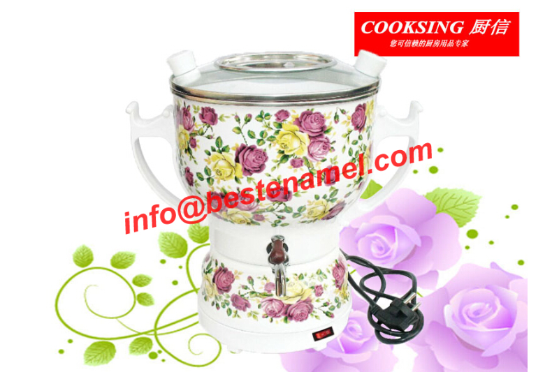 BK-907 Enamel Electric Samovar｜Enamel Samovar｜Porcelain Enamel Samovar｜Porcelain Samovar｜Samovar Set｜Enamel Samovar Set