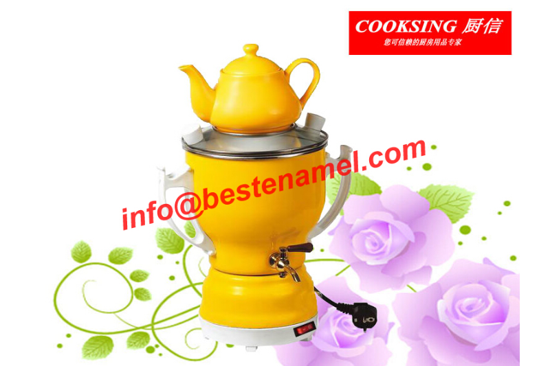 BK-900 Enamel Electric Samovar｜Enamel Samovar｜Porcelain Enamel Samovar｜Porcelain Samovar｜Samovar Set｜Enamel Samovar Set
