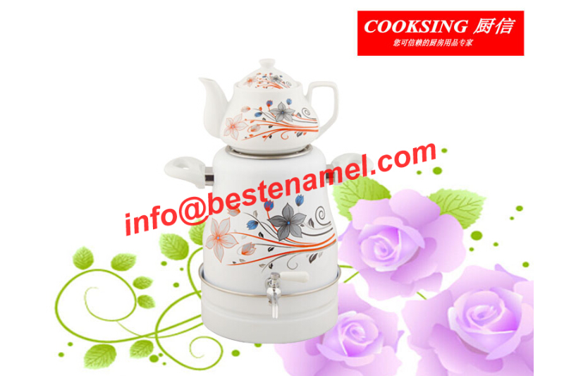 BK-906 Enamel Samovar｜Porcelain Enamel Samovar｜Samovar｜Porcelain Samovar｜Samovar Set｜Enamel Samovar Set