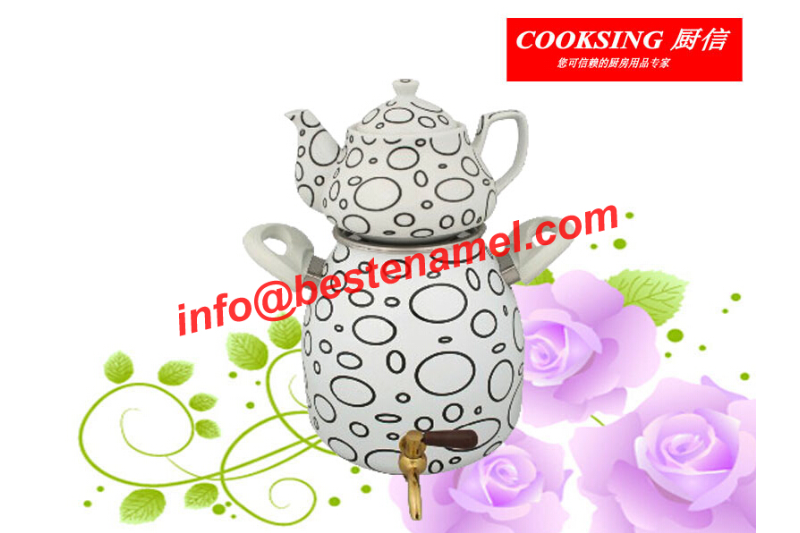 BK-905 Enamel Samovar｜Porcelain Enamel Samovar｜Samovar｜Porcelain Samovar｜Samovar Set｜Enamel Samovar Set
