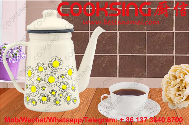 0.9L/1.2L/1.5L Enamel Coffee Pot