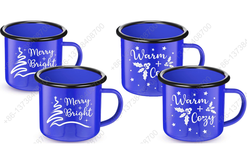 Festival Promotional Enamel Mug Enamel Tea Cups Christmas Gift Seasonal Holiday Christmas Mug