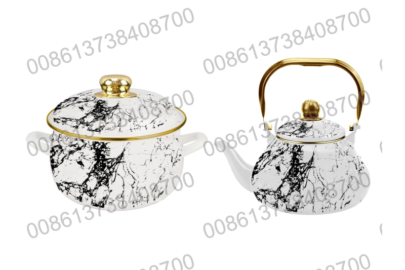 18CM/20CM/22CM/24CM/26CM Enamel Casserole Cookware Pot & 1.5L/2.0L/2.5L Enamel Teapot Kettle