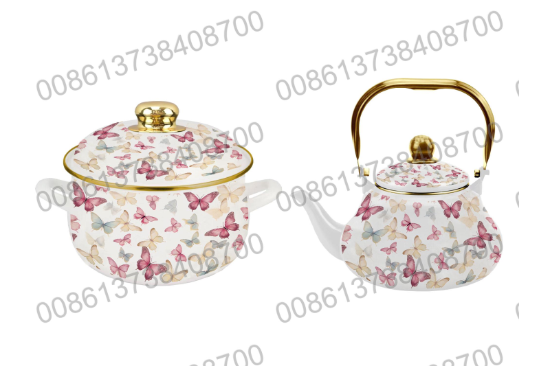 18CM/20CM/22CM/24CM/26CM Enamel Casserole Cookware Pot & 1.5L/2.0L/2.5L Enamel Teapot Kettle