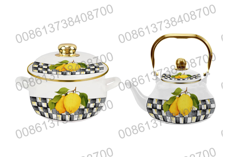 18CM/20CM/22CM/24CM/26CM Enamel Casserole Cookware Pot & 1.5L/2.0L/2.5L Enamel Teapot Kettle
