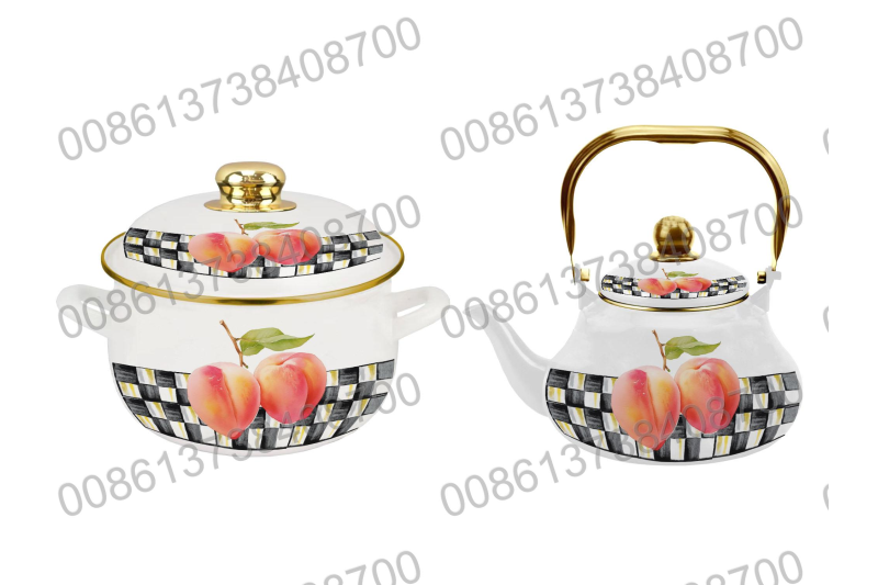 18CM/20CM/22CM/24CM/26CM Enamel Casserole Cookware Pot & 1.5L/2.0L/2.5L Enamel Teapot Kettle