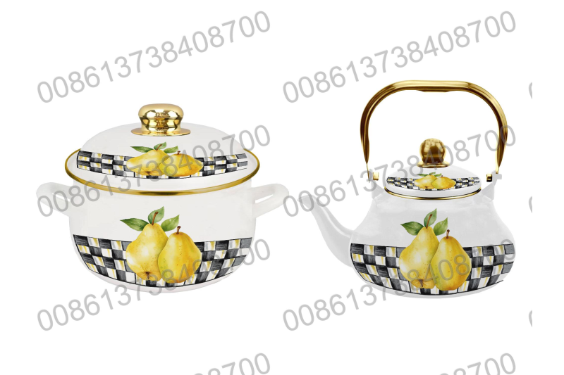 18CM/20CM/22CM/24CM/26CM Enamel Casserole Cookware Pot & 1.5L/2.0L/2.5L Enamel Teapot Kettle