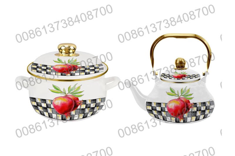 18CM/20CM/22CM/24CM/26CM Enamel Casserole Cookware Pot & 1.5L/2.0L/2.5L Enamel Teapot Kettle