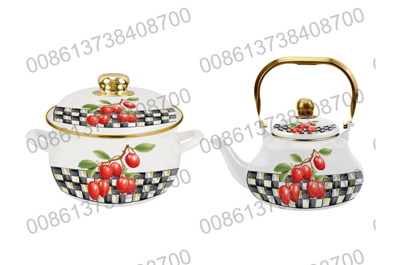 18CM/20CM/22CM/24CM/26CM Enamel Casserole Cookware Pot & 1.5L/2.0L/2.5L Enamel Teapot Kettle