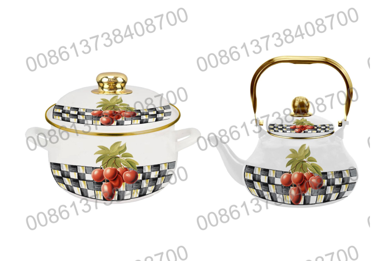 18CM/20CM/22CM/24CM/26CM Enamel Casserole Cookware Pot & 1.5L/2.0L/2.5L Enamel Teapot Kettle