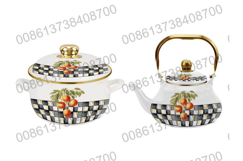 18CM/20CM/22CM/24CM/26CM Enamel Casserole Cookware Pot & 1.5L/2.0L/2.5L Enamel Teapot Kettle
