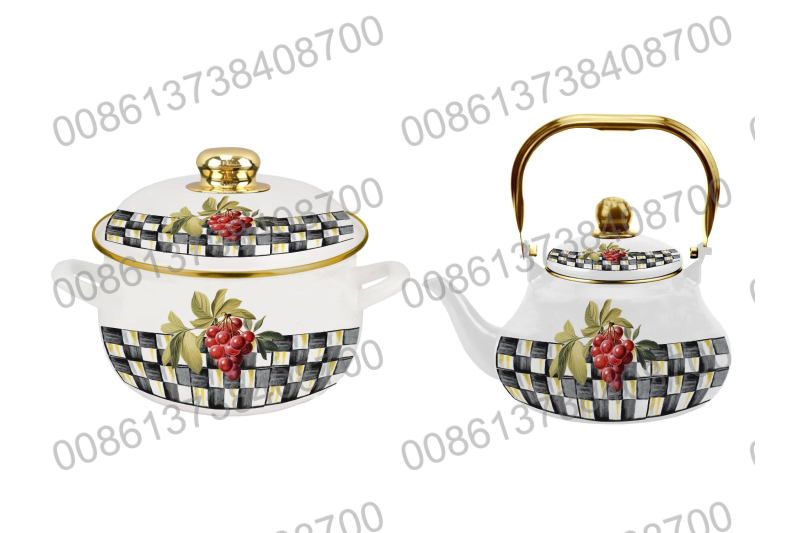 18CM/20CM/22CM/24CM/26CM Enamel Casserole Cookware Pot & 1.5L/2.0L/2.5L Enamel Teapot Kettle