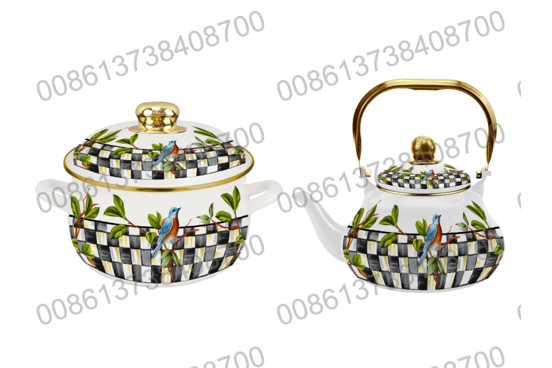 18CM/20CM/22CM/24CM/26CM Enamel Casserole Cookware Pot & 1.5L/2.0L/2.5L Enamel Teapot Kettle
