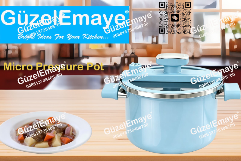 GüzelEmaye Household High Grade Straight Shape 27cm/6.2L Enamel Micro Pressure Cooking Pot Multiple Colors For Wholesale