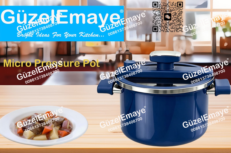 GüzelEmaye Household High Grade Straight Shape 27cm/6.2L Enamel Micro Pressure Cooking Pot Multiple Colors For Wholesale