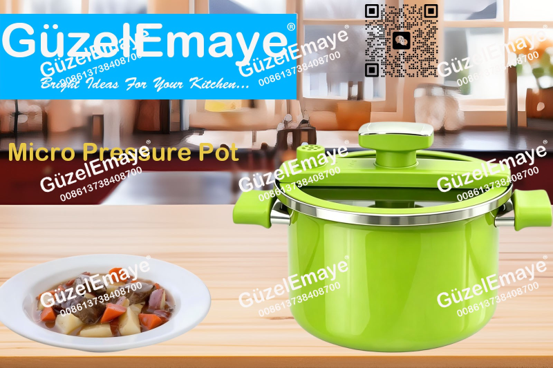 GüzelEmaye Household High Grade Straight Shape 27cm/6.2L Enamel Micro Pressure Cooking Pot Multiple Colors For Wholesale